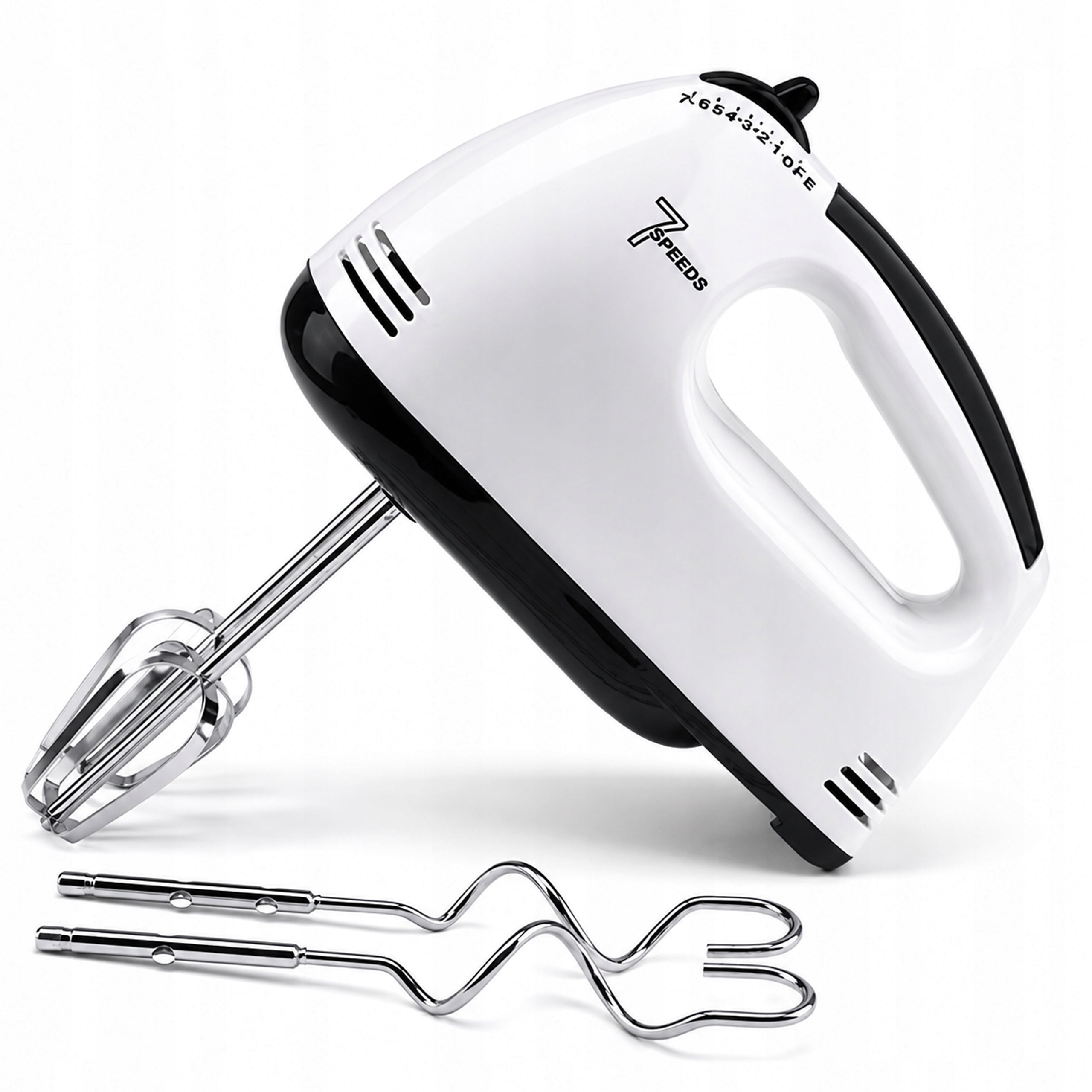 Food Processor Hand Mixer Powerful with Steel Bowl 7 Speeds 100W Tips Dominant color silver/gray