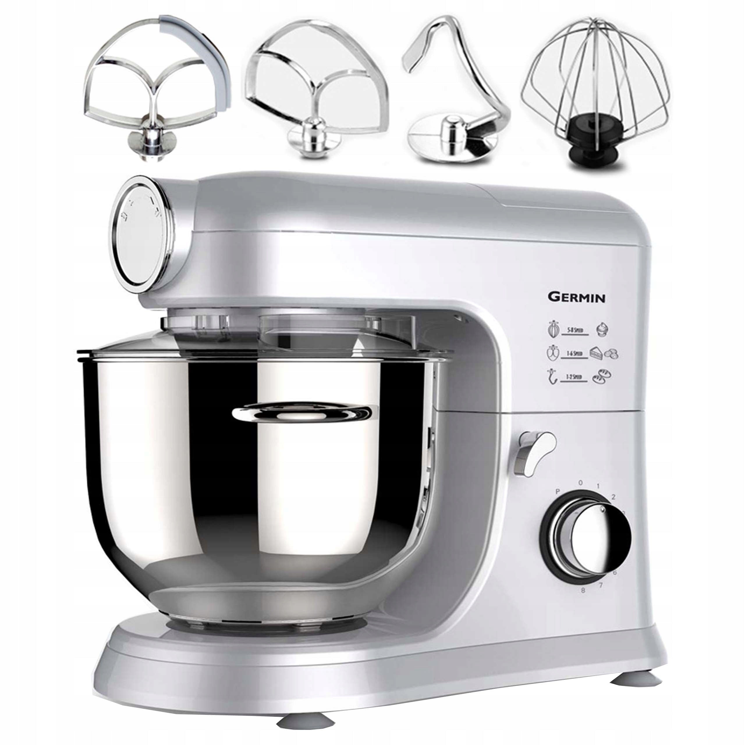 Food Processor Planetary Mixer BERLINGER| Powerful 1500W 5,5L | 4 Stirrers