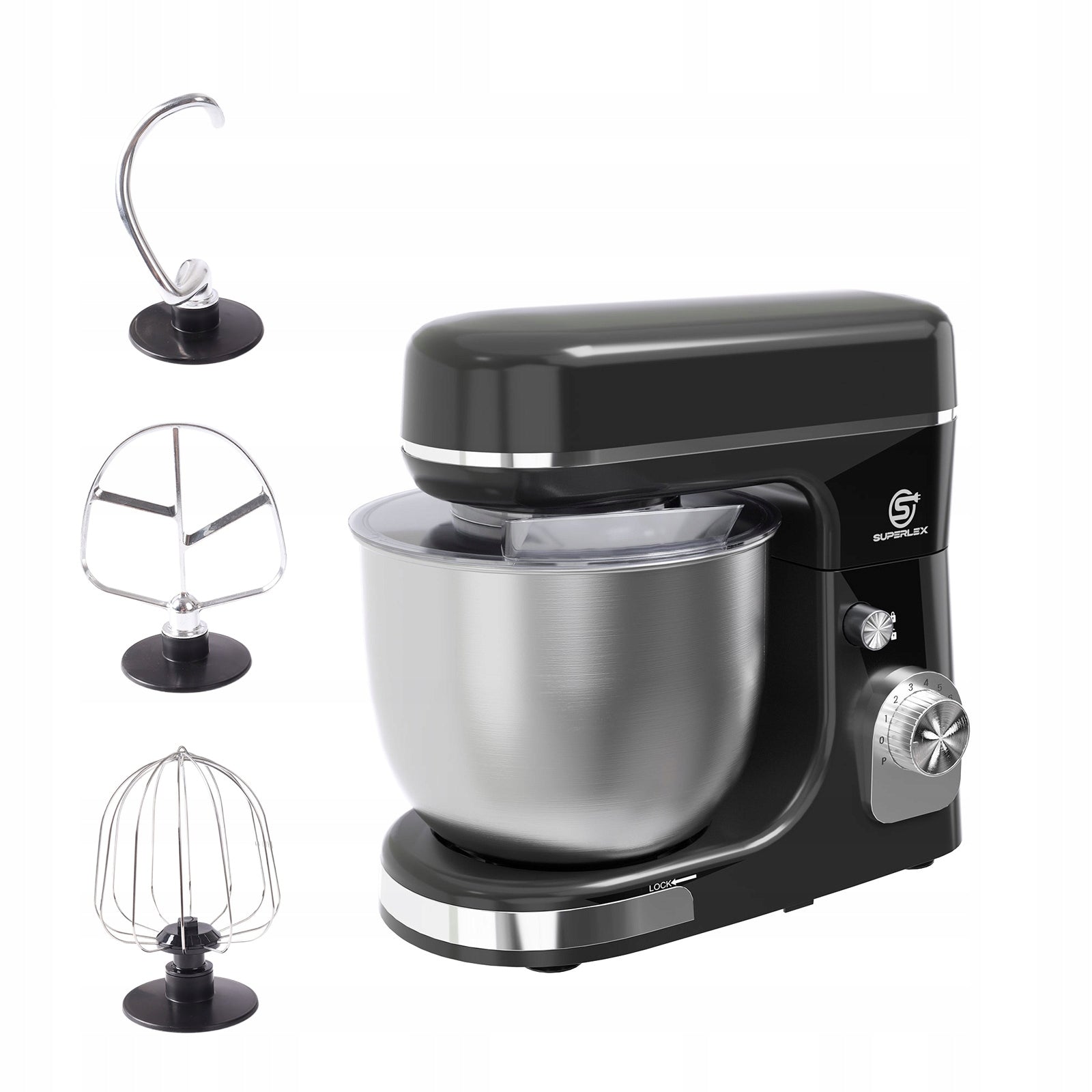 Food Processor Planetary SUPERLEX SM-6461 Mixer Black 1300W 5L Manufacturer code SM-6461