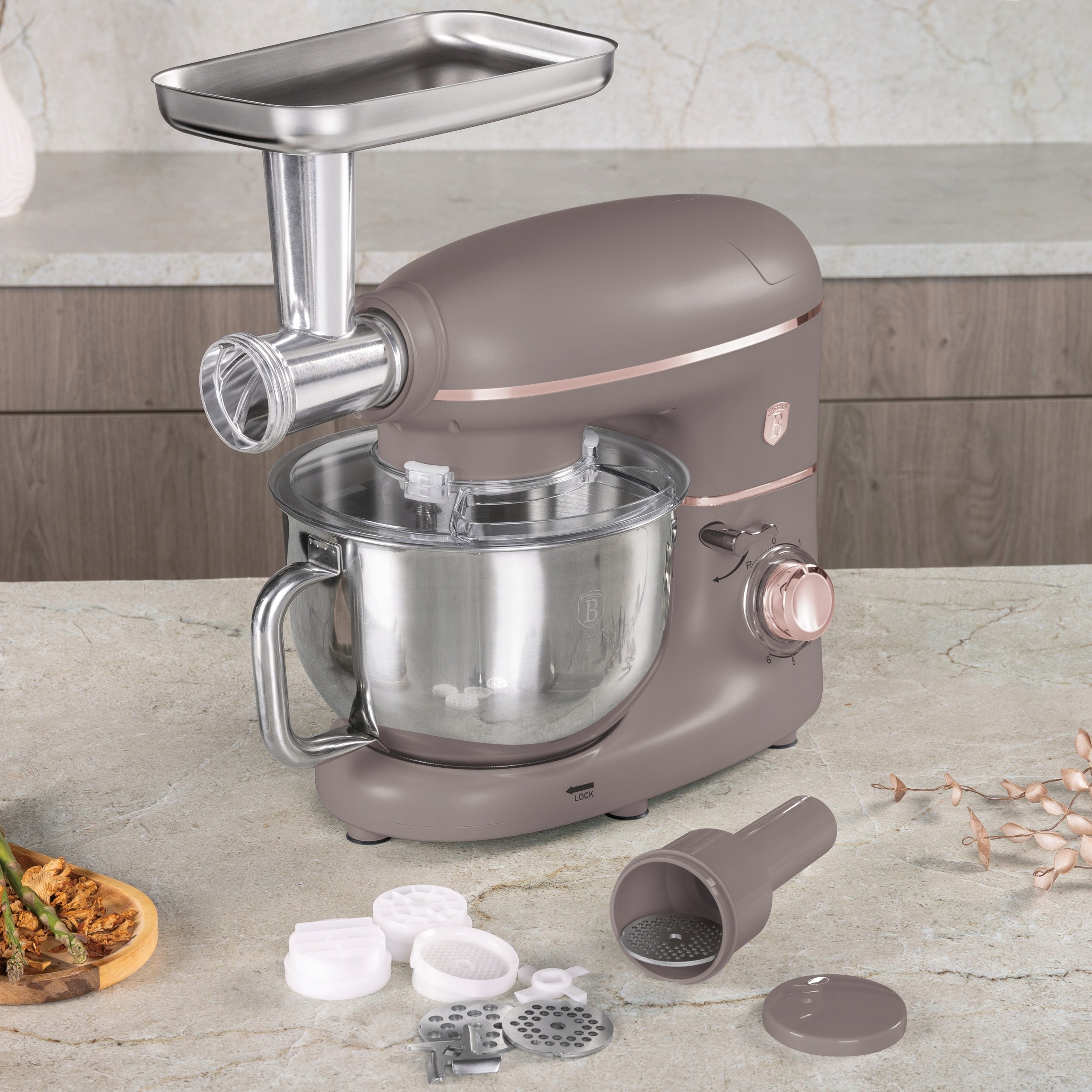 Food Processor with Grinder and Blender 1500 W Taupe Collection Packaging status original
