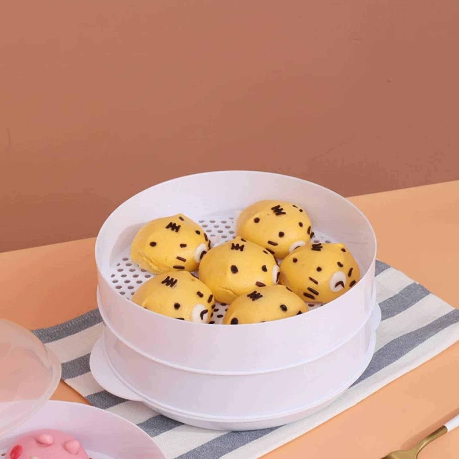 Food grade PP Microwave Steamer Multi Steaming Basket Kitchen M 3 Layer Packaging status original