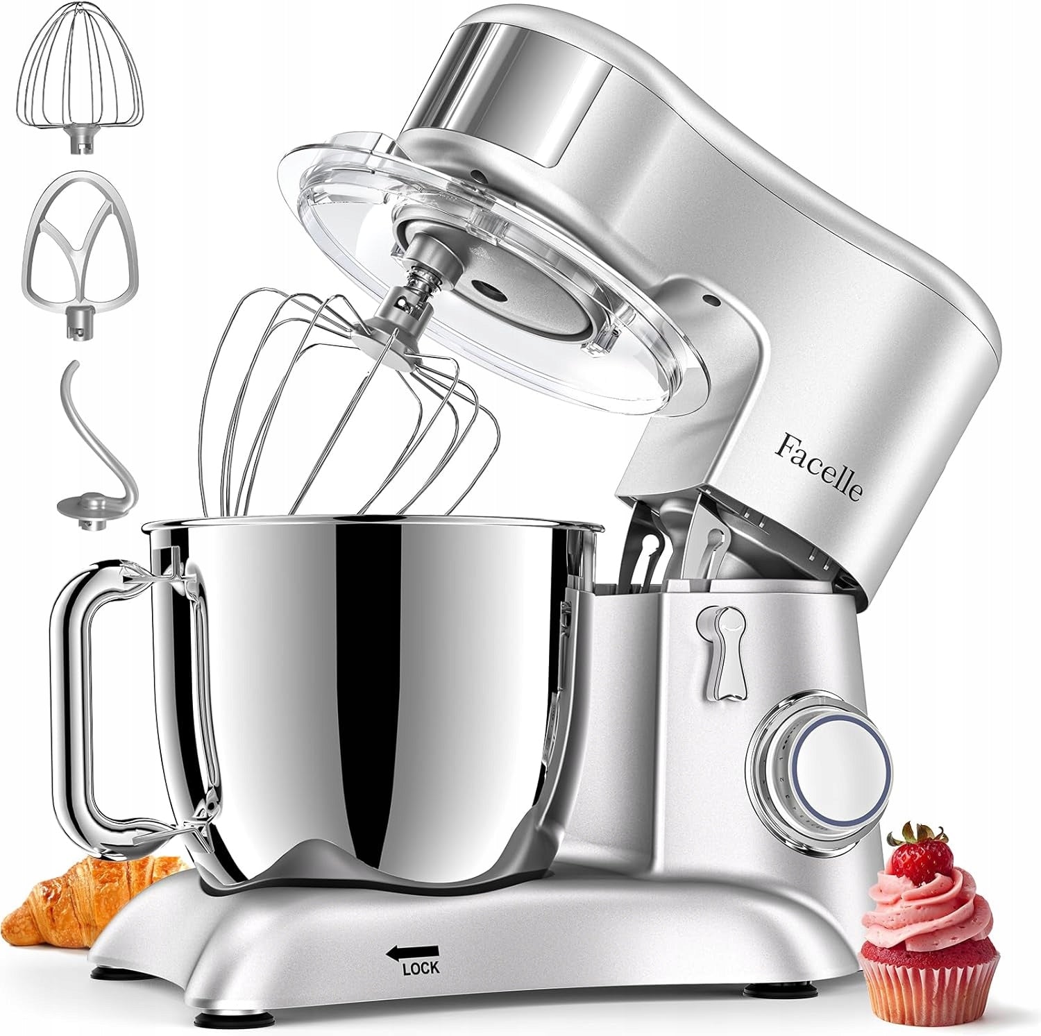 Food processor Facelle 6,5 l stainless steel 10 SPEED LEVELS 1300 W