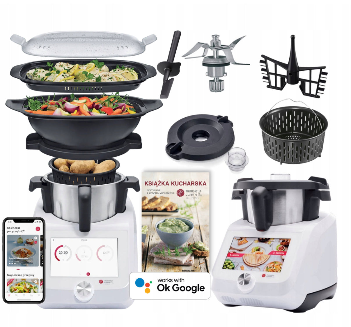 Food processor SilverCrest Monsieur Cuisine Smart 8 1200 W white