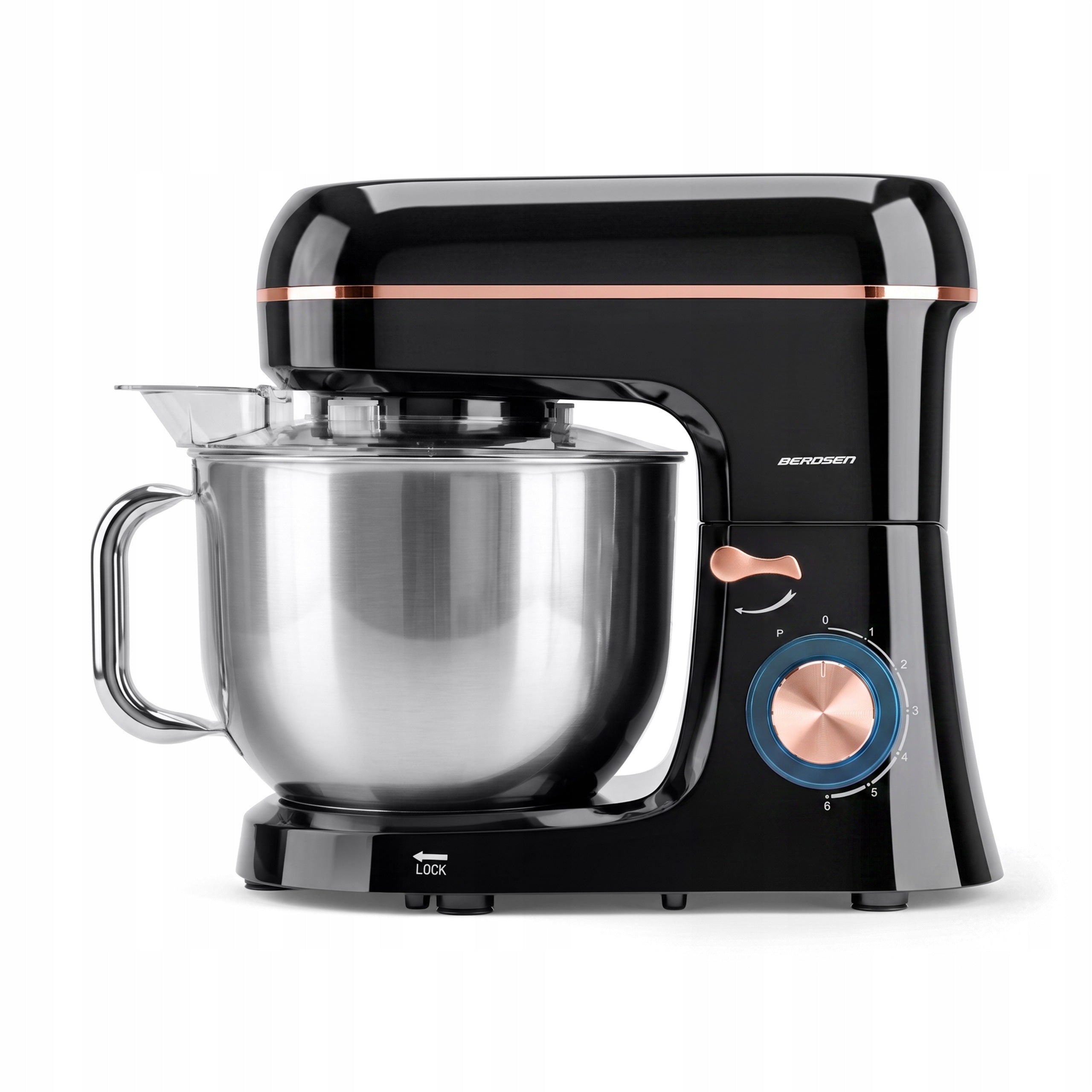 Food processor planetary mixer Berdsen 1400W stainless steel 6l black Packaging status original