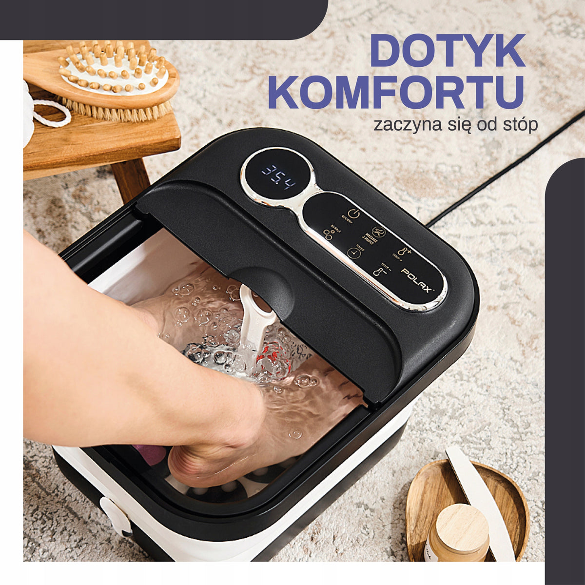 Foot MASSAGER Water Hydromassage Heating Vibration Bubbles 500W LED Manufacturer code PX-FS-300