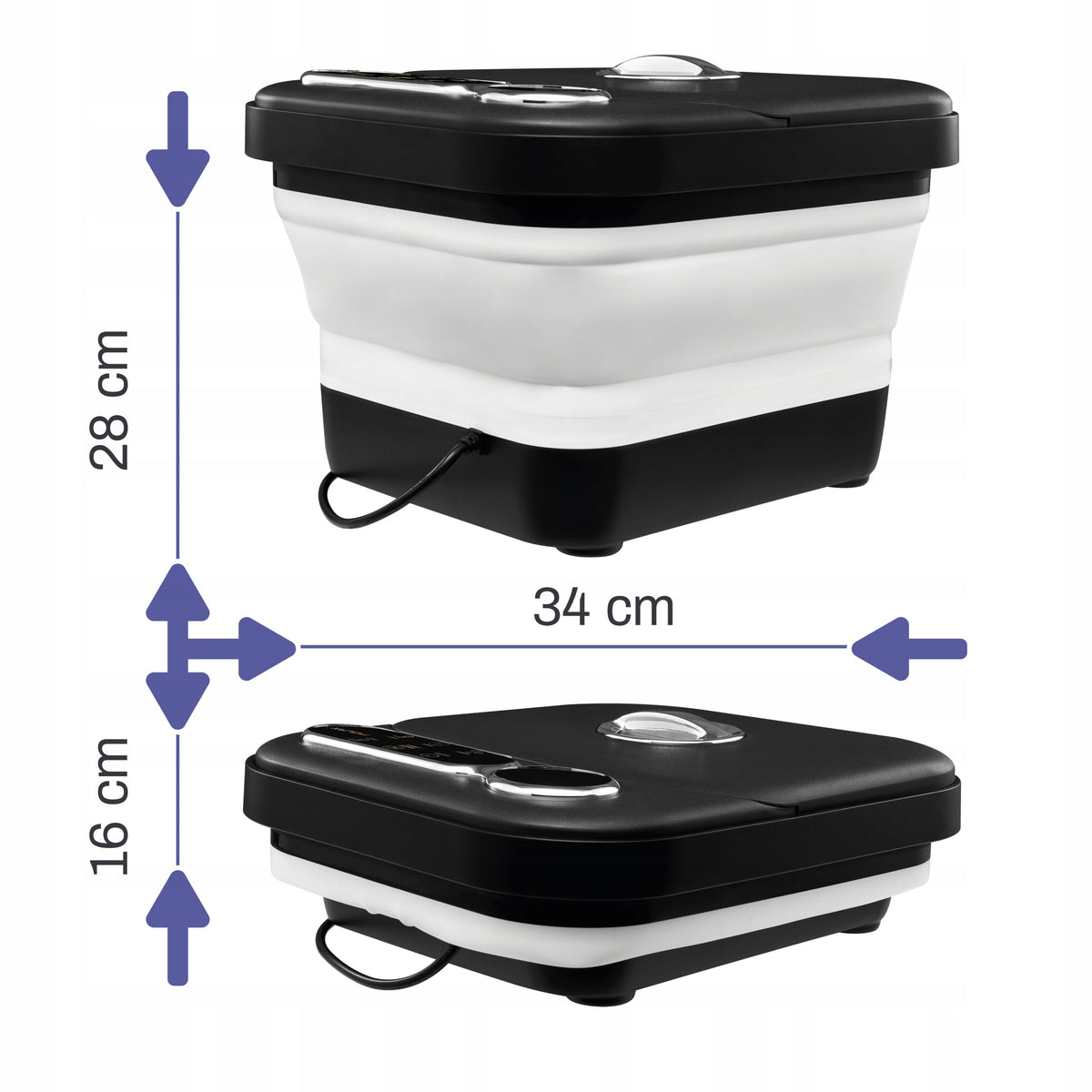 Foot MASSAGER Water Hydromassage Heating Vibration Bubbles 500W LED