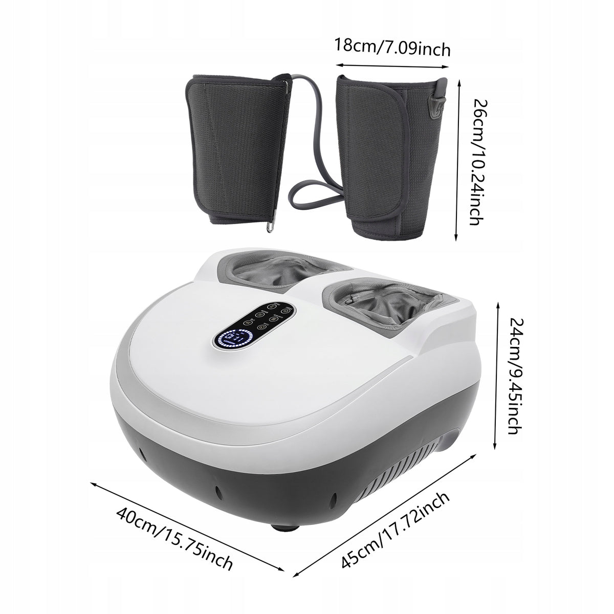 Foot and Leg Massager 5 Modes 9 Intensities Heating Remote Control 60W Packaging status original