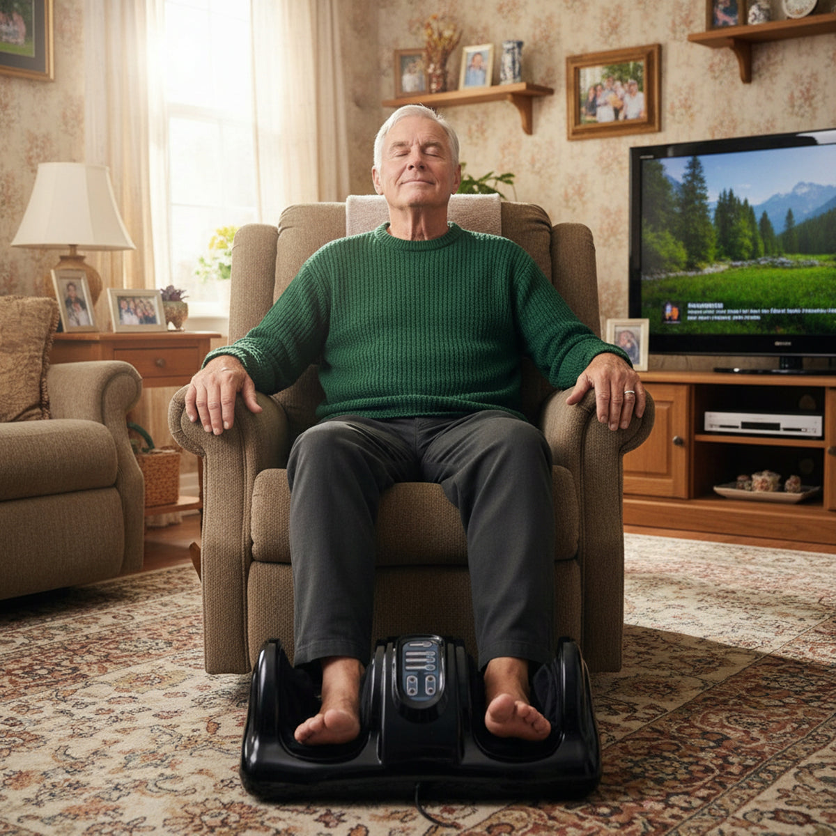 Foot and Leg Massager with Heating for Tired Legs Electric Reflexology Manufacturer code Domowy masażer refleksologiczny na nogi 7388