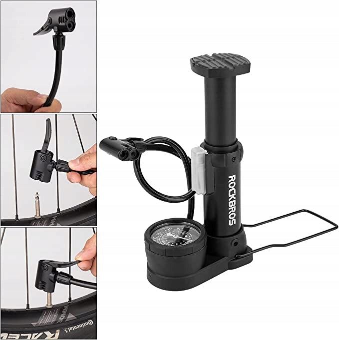Foot light bicycle pump AV/FV ROCKBROS 100PSI EAN (GTIN) 6940180086552