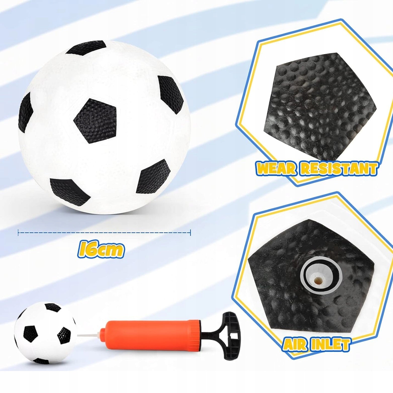 Football Set On Eraser With Ball And Pump Learning Tricks Football Color multicolor