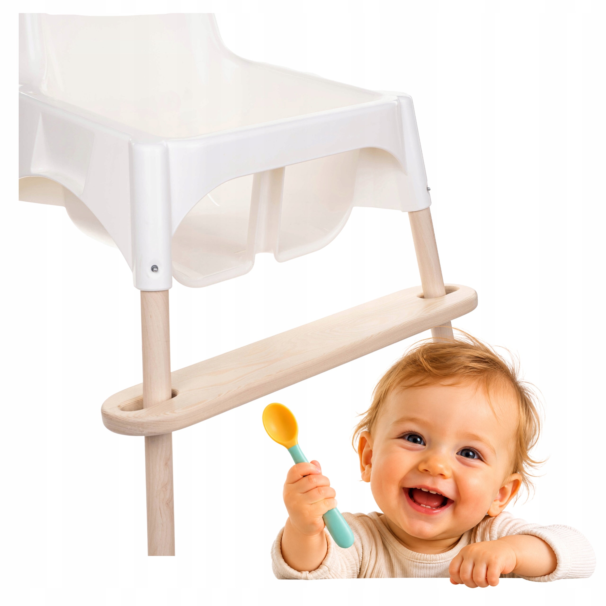 Footrest Adjustable For IKEA Antilop Chair Wooden Color PINE aMami