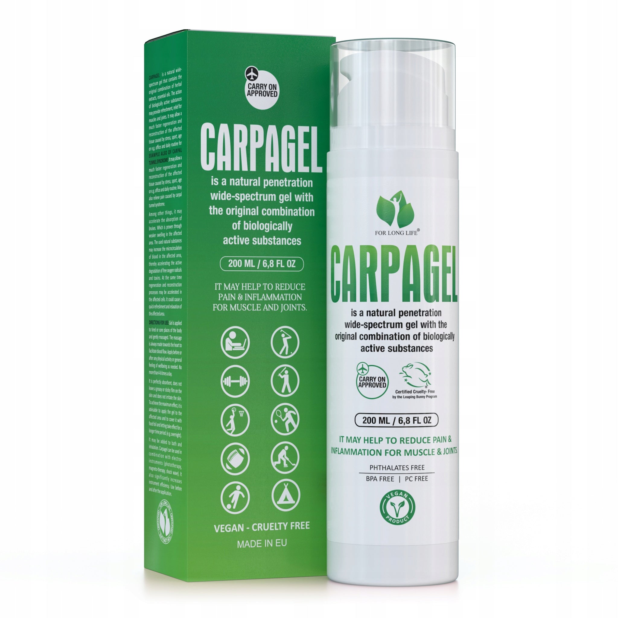 For long life CARPAGEL protizánětlivý gel podpora hojení 200 ml