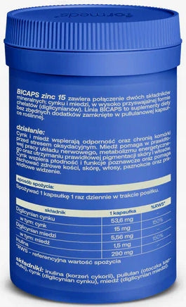 ForMeds BICAPS ZINC 15 CHELATE zinc in the form of chelate HAIR RESISTANCE 60caps Manufacturer code 5903148623788