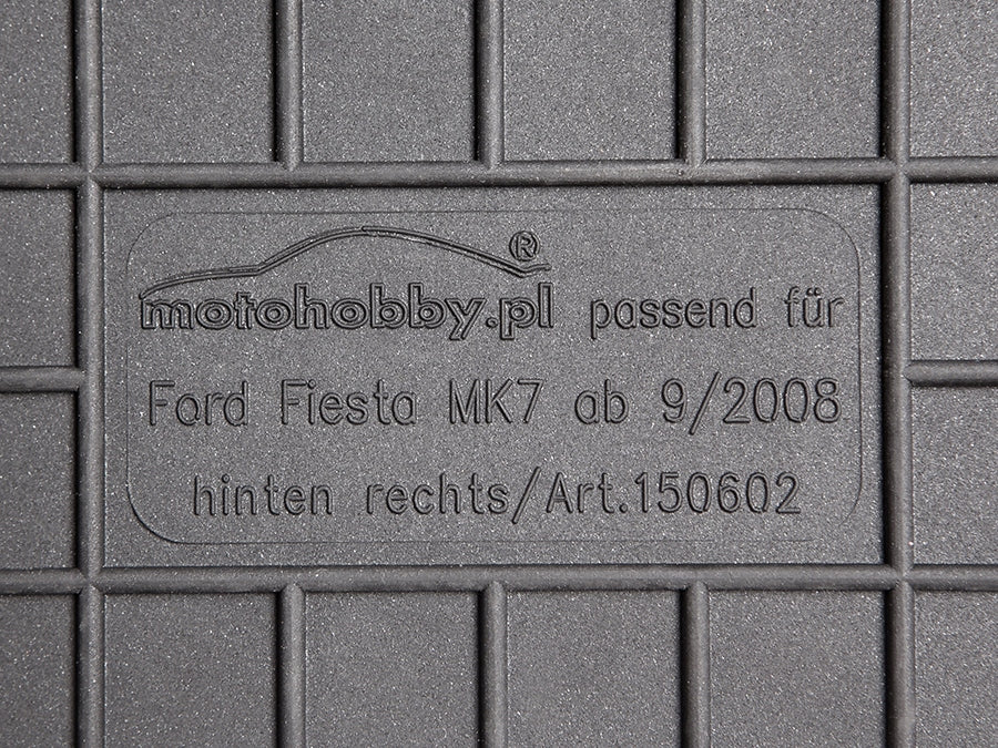 Ford Fiesta MK7 08-17 DEDICATED RUBBER MATS Manufacturer's catalog number 150602-367294310-367294310