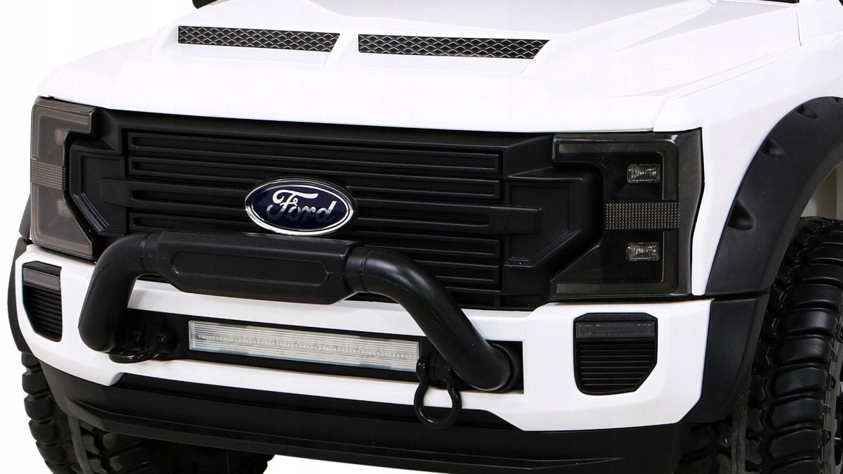 Ford Super Duty White Pickup - Best Battery Vehicle for Kids Vehicle length 109 cm