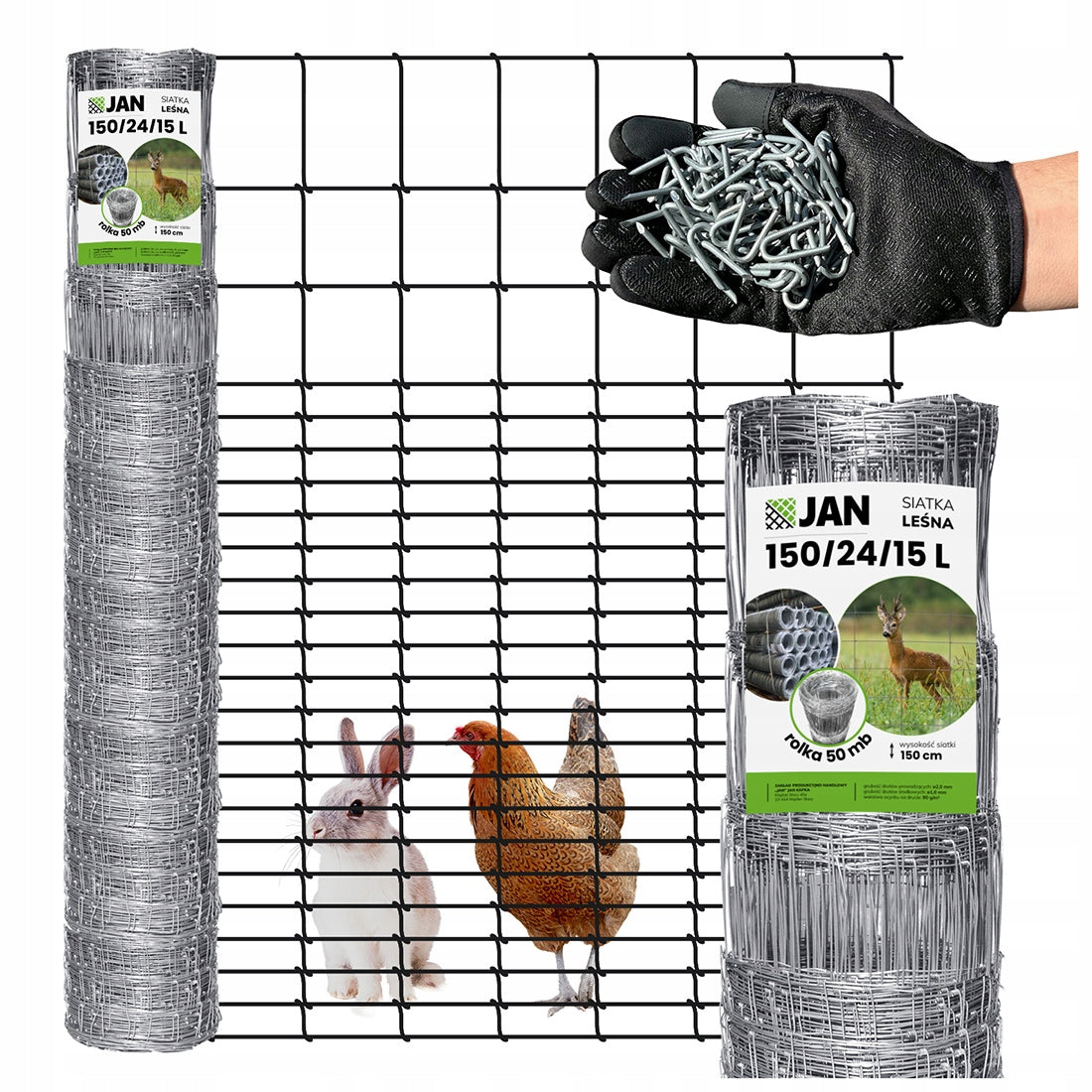 Forest Fence Mesh Dense For Chickens 150/24/15 L 50mb Skoble For Assembly