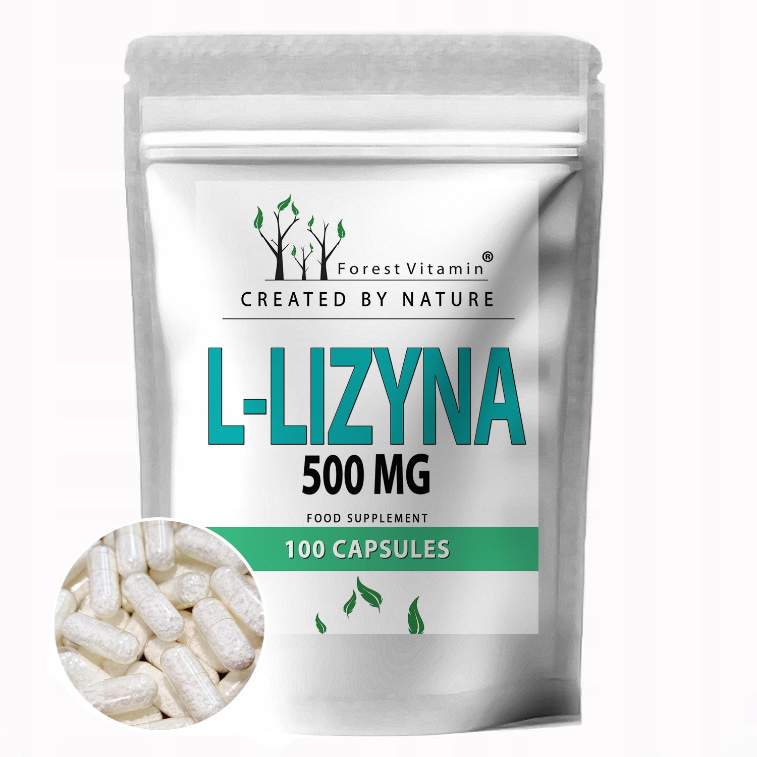Forest Vitamin - LYSINE MONOHYDROCHLORIDE HCL LYSINE 500mg 100capS IMMUNITY