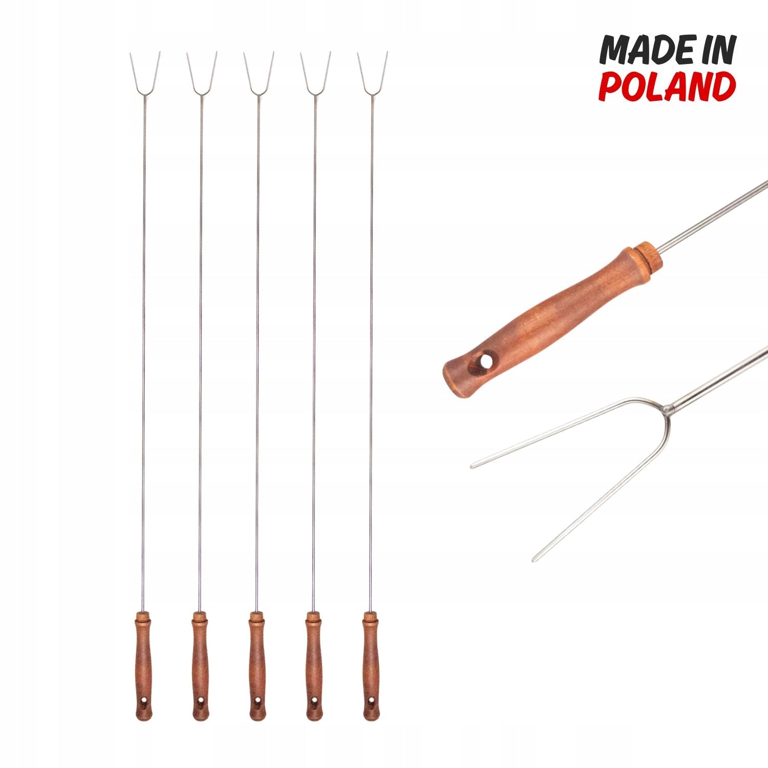 Forks Focal Sticks for Sausage Whole STAINLESS Grill Set 5 Pcs