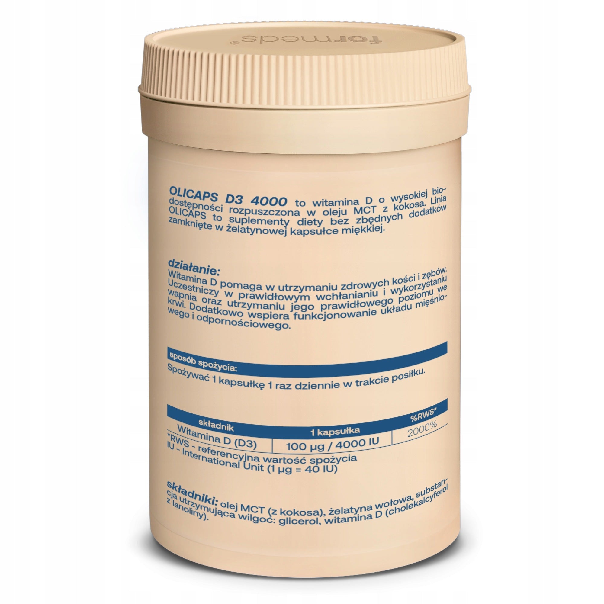 Formeds OLICAPS D3 4000 120 capsule Packaging status original