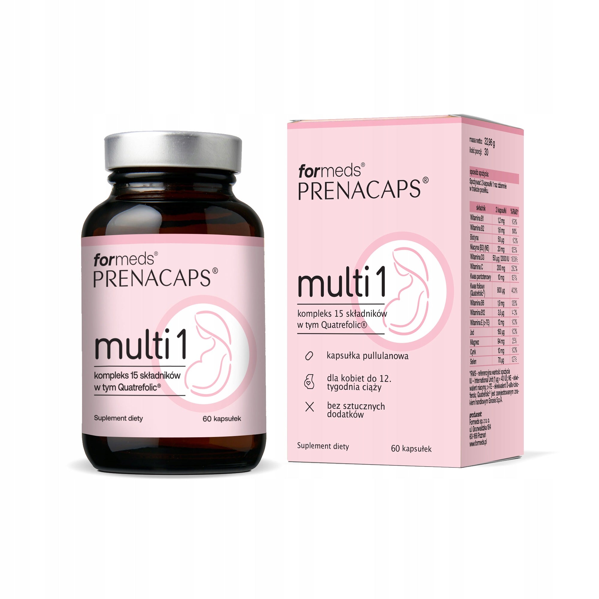 Formeds PRENACAPS multi set 1 + DHA 30 servings Brand ForMeds