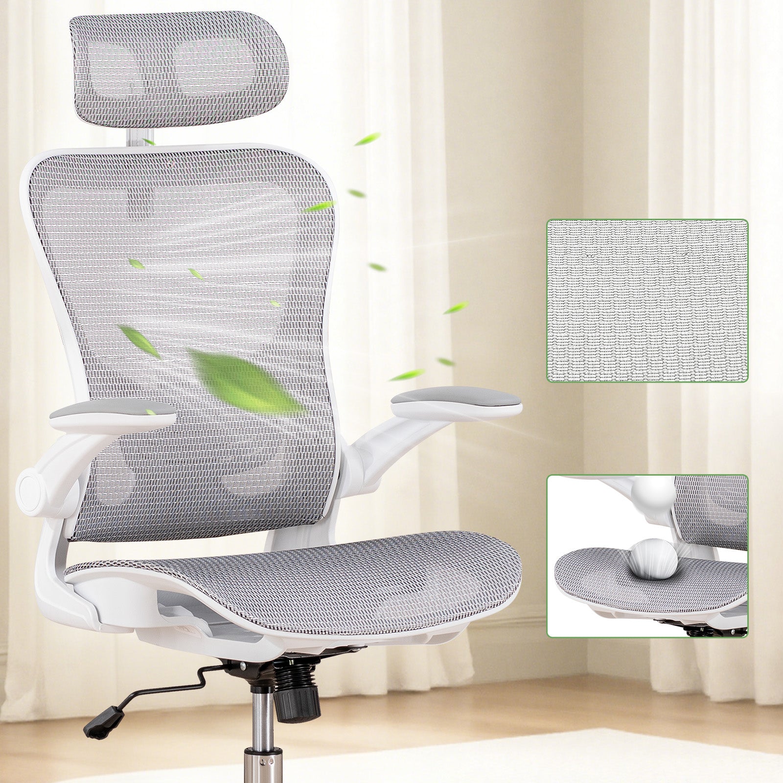 Fotel biurowy, Ergonomiczny, wielofunkcyjny z funkcją bujania Biały Manufacturer code CH90-WT