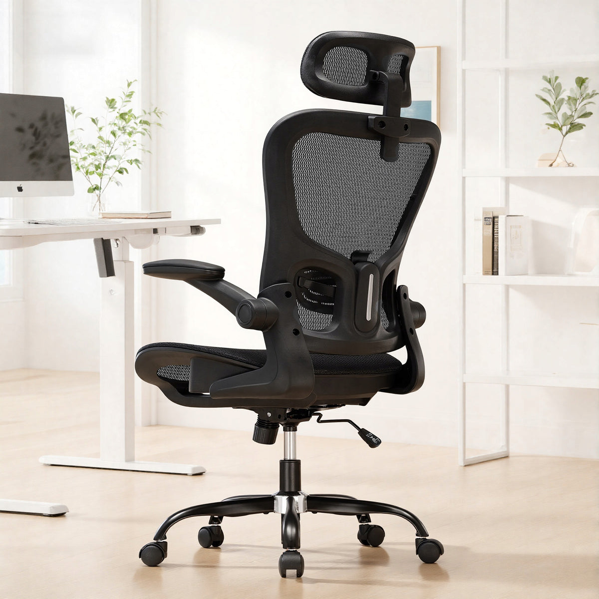 Fotel biurowy, Ergonomiczny, wielofunkcyjny z funkcją bujania Czarny EAN (GTIN) 4255764510807