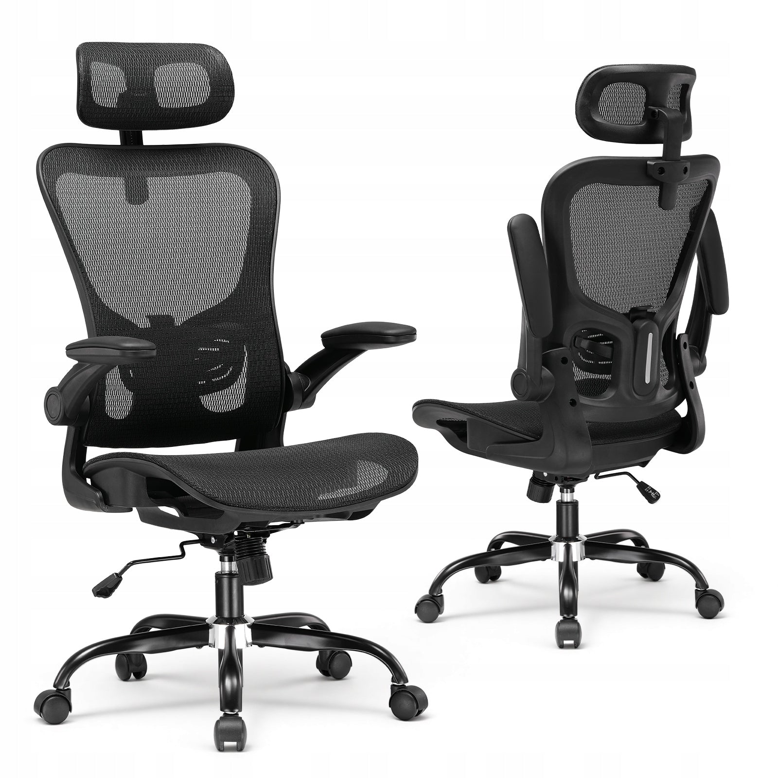 Fotel biurowy, Ergonomiczny, wielofunkcyjny z funkcją bujania Czarny