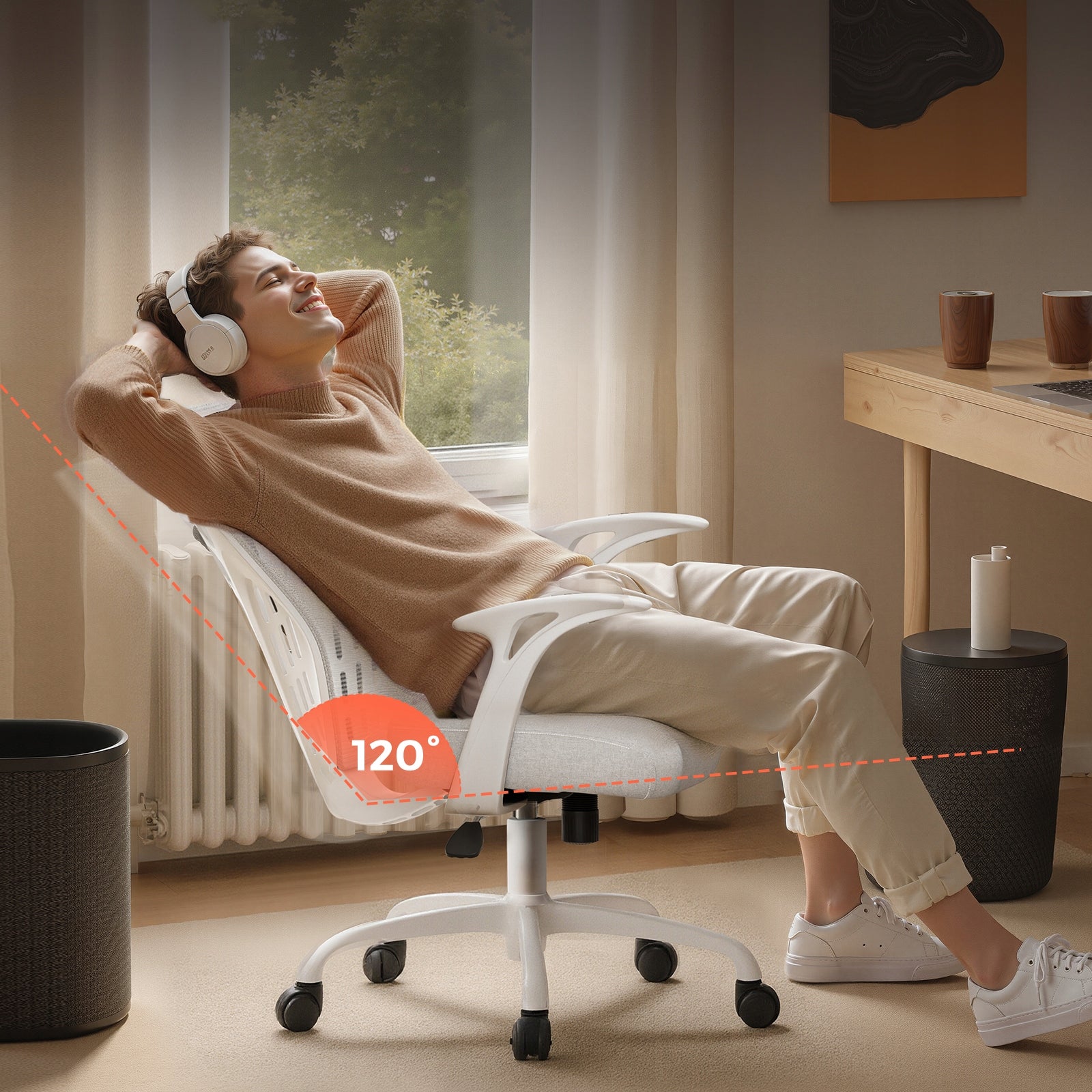Fotel biurowy ergonomiczny z podłokietnikami 3D i funkcją bujania, Szary Manufacturer code CH335-GY