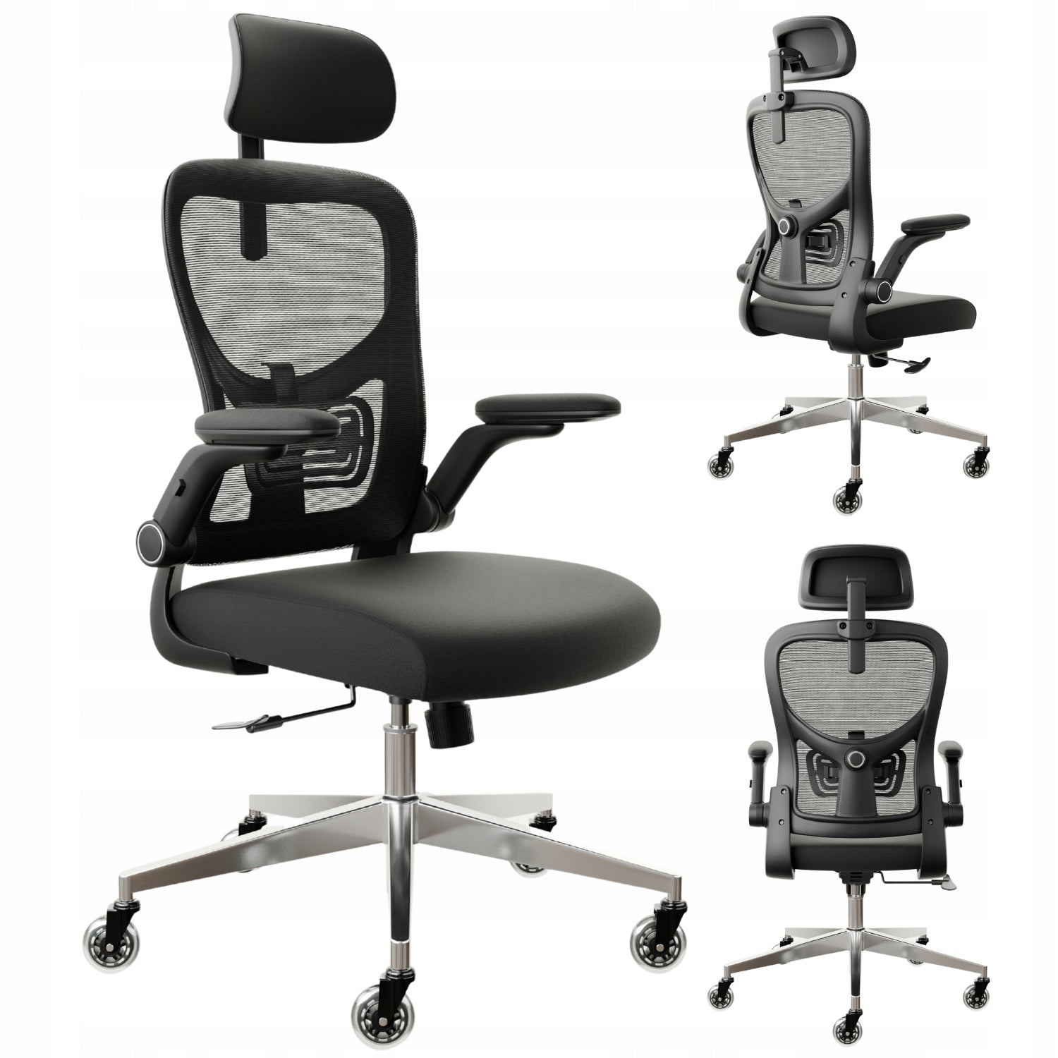 Fotel biurowy krzesło biurowe ergonomiczne obrotowe zagłówek 3D SmartSeat
