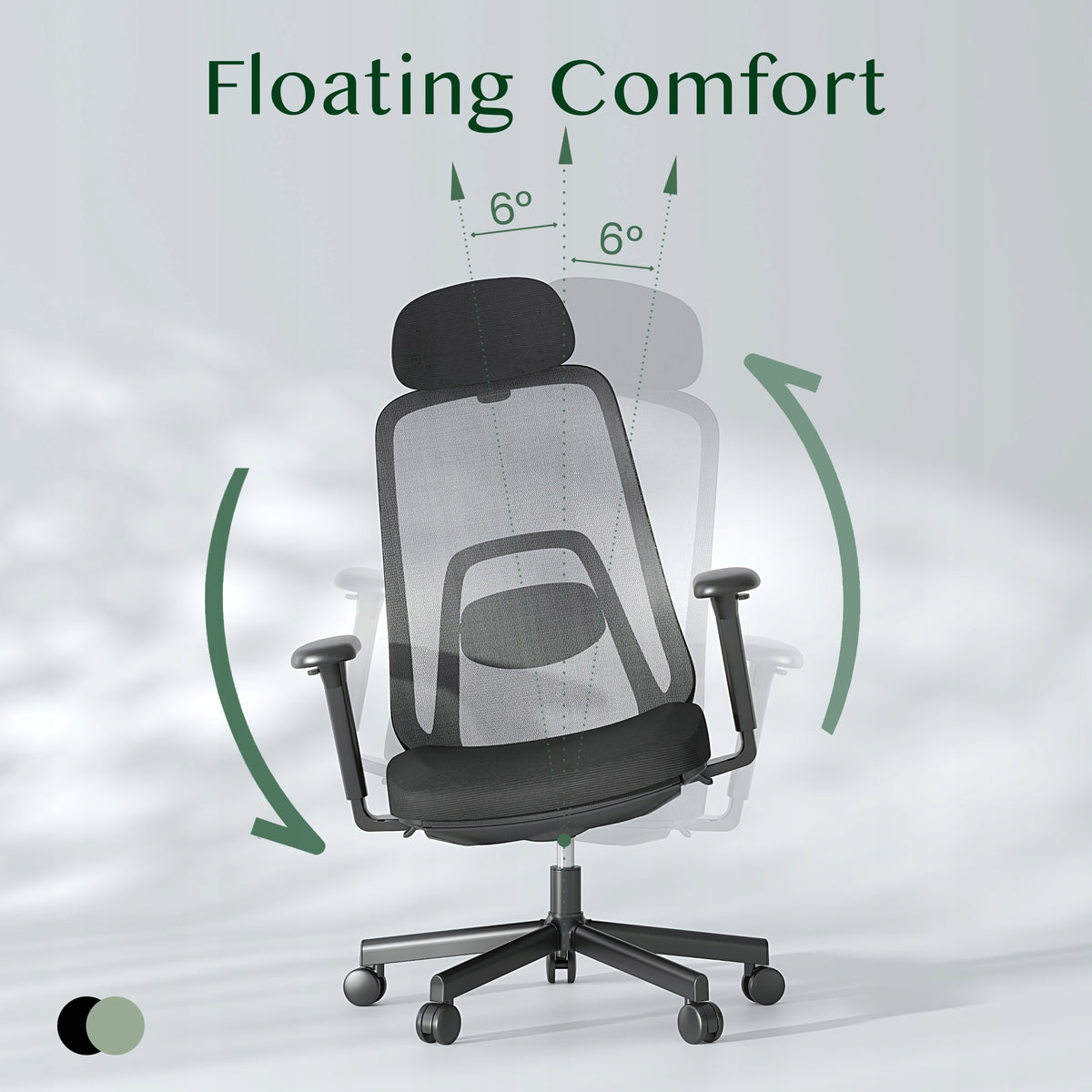 Fotel ergonomiczny siatka Flexispot OC7 funkcja bujania z podnóżkiem Manufacturer code YZ780