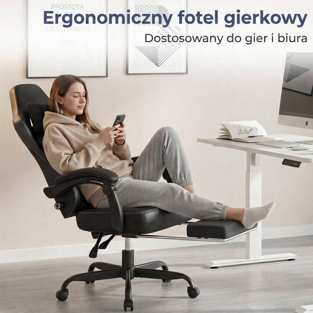Fotel gamingowy Devoko z szerszym i grubszym siedziskiem Packaging status original