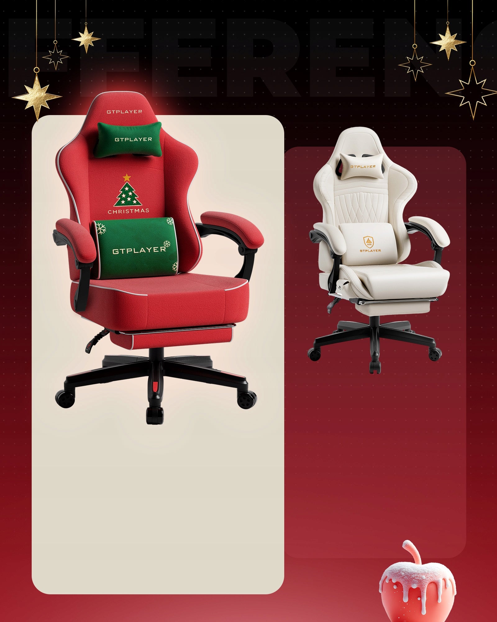 Fotel gamingowy Style świąteczne– ergonomiczny do gier i biur, regulacja Brand GTPLAYER