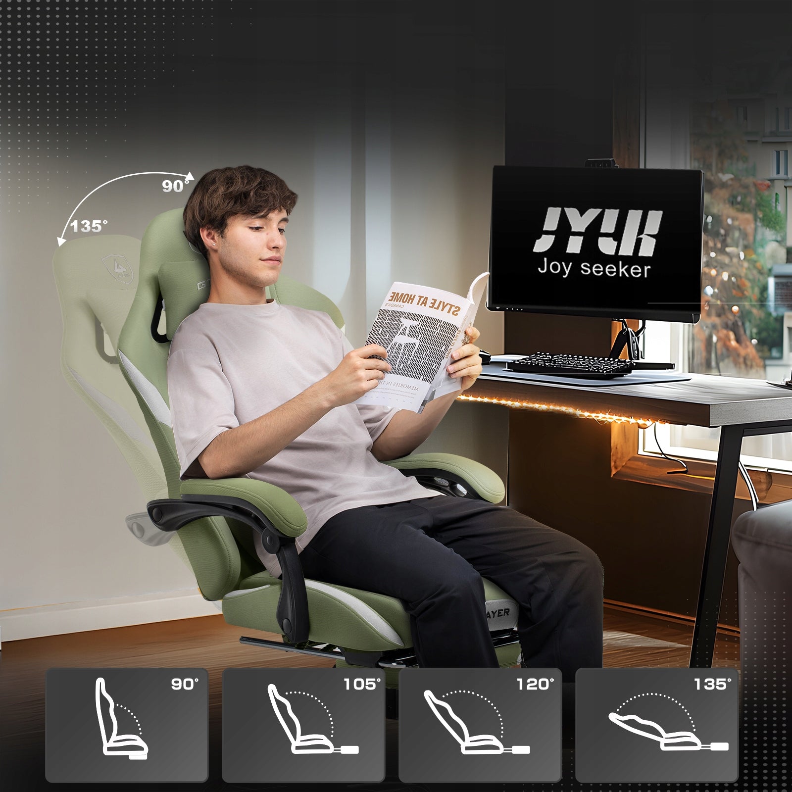 Fotel gamingowy, oddychający fotel biurowy z wysokiej jakości materiału Brand GTPLAYER