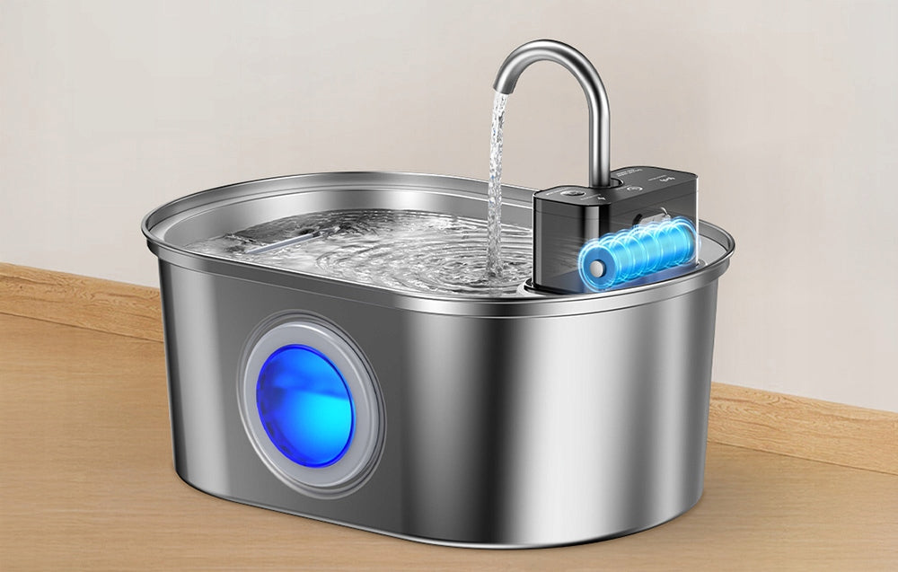 Fountain Rojeco Stainless Steel Cat Dog Drinker 3.2l Wireless Material metal