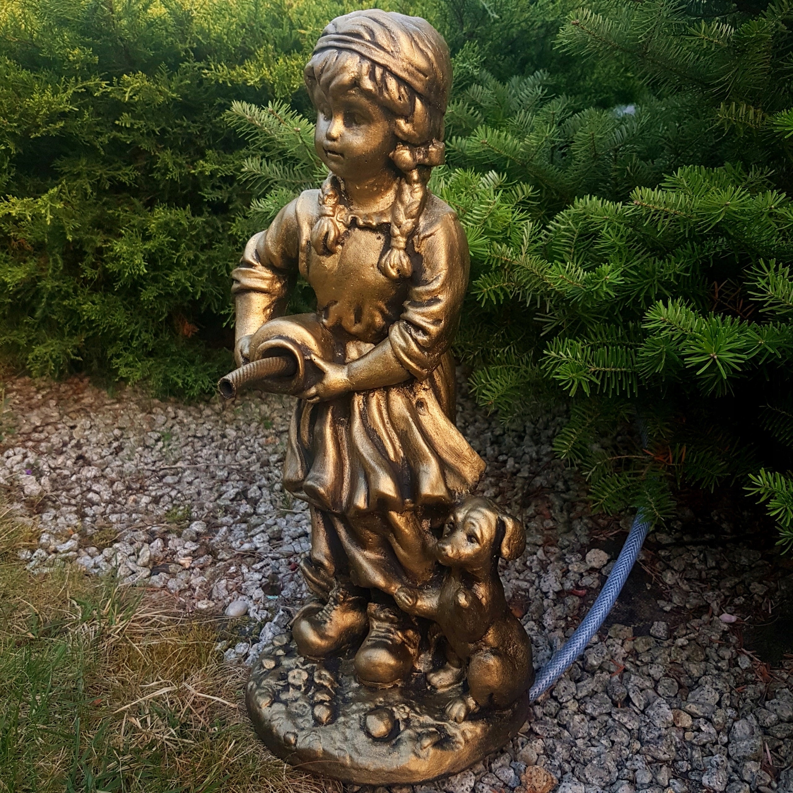Fountain garden decoration concrete figure girl old gold Manufacturer code F-000