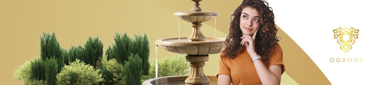 Fountain garden girl with pitchers conglomerate concrete garden figure Main material other