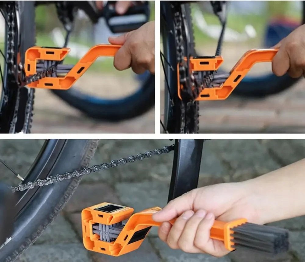 Four-Way Brush for Cleaning Bicycle Chain Drive Brand Cylion