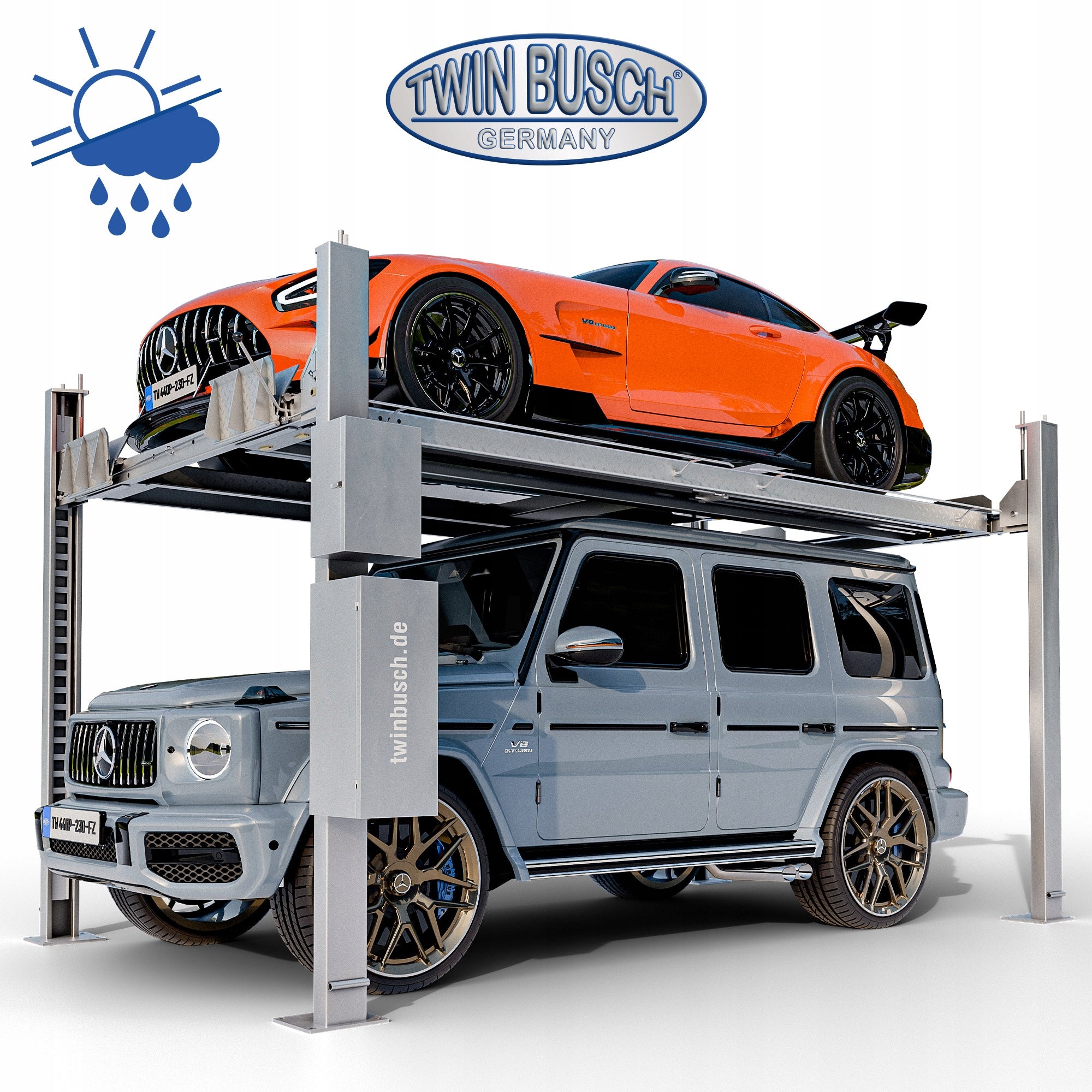 Four-column Parking Lift TW 440P-FZ Hot Dip Galvanized Manufacturer code TW440P-230-FZ