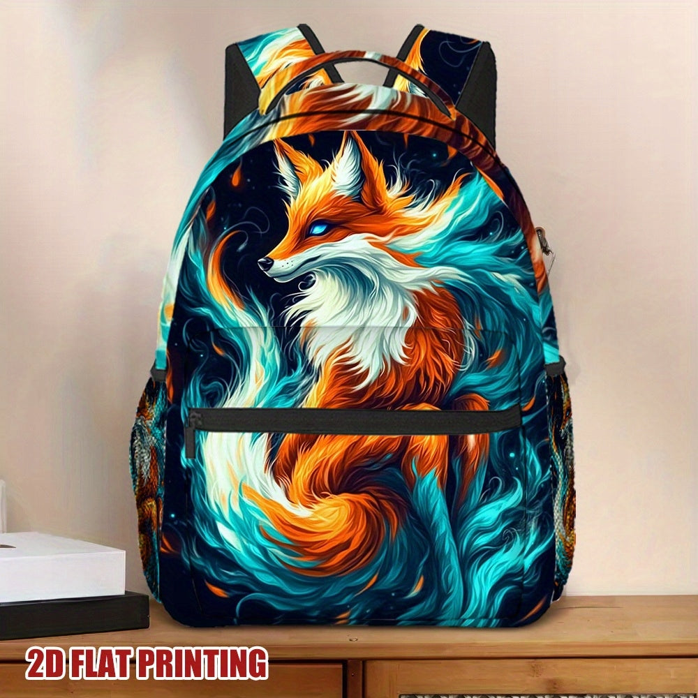 Fox Print Backpack for School, Travel, College - Teenager