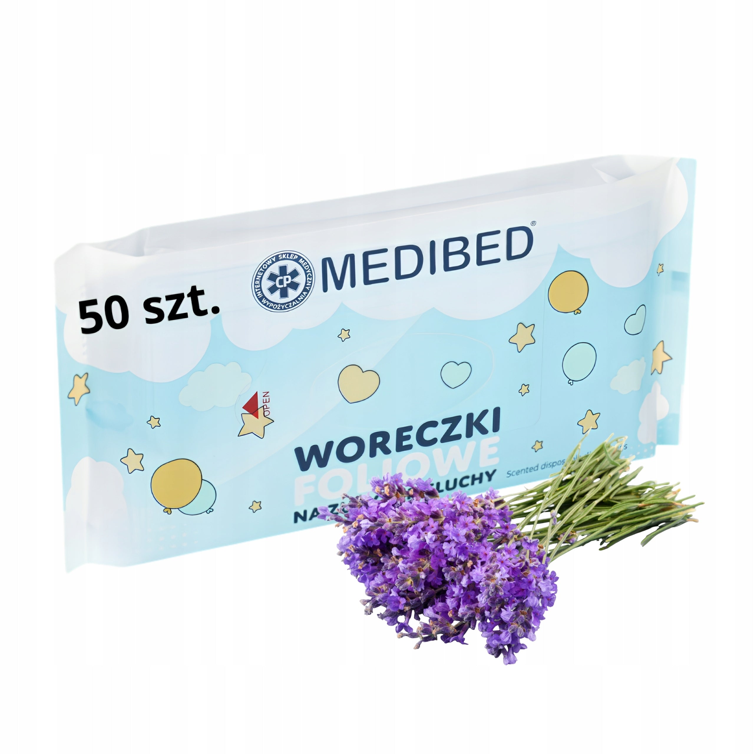 Fragrance bags for used diapers MEDIBED BABY 50 pieces lavender