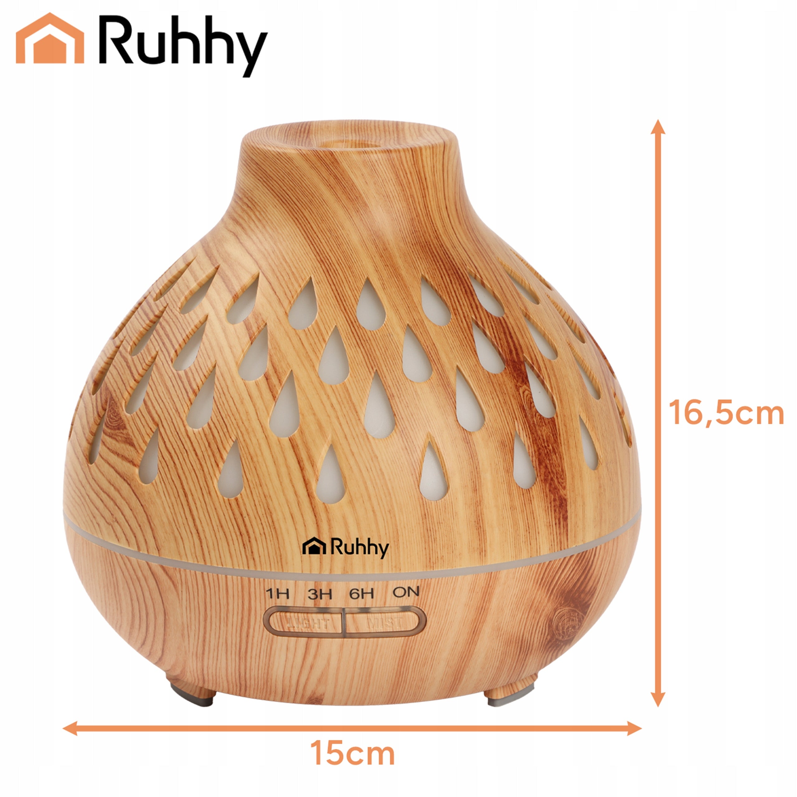 Fragrance diffuser Humidifier Puri Ruhhy 400ml Aromatherapy LED Backlight Dominant color beige/brown