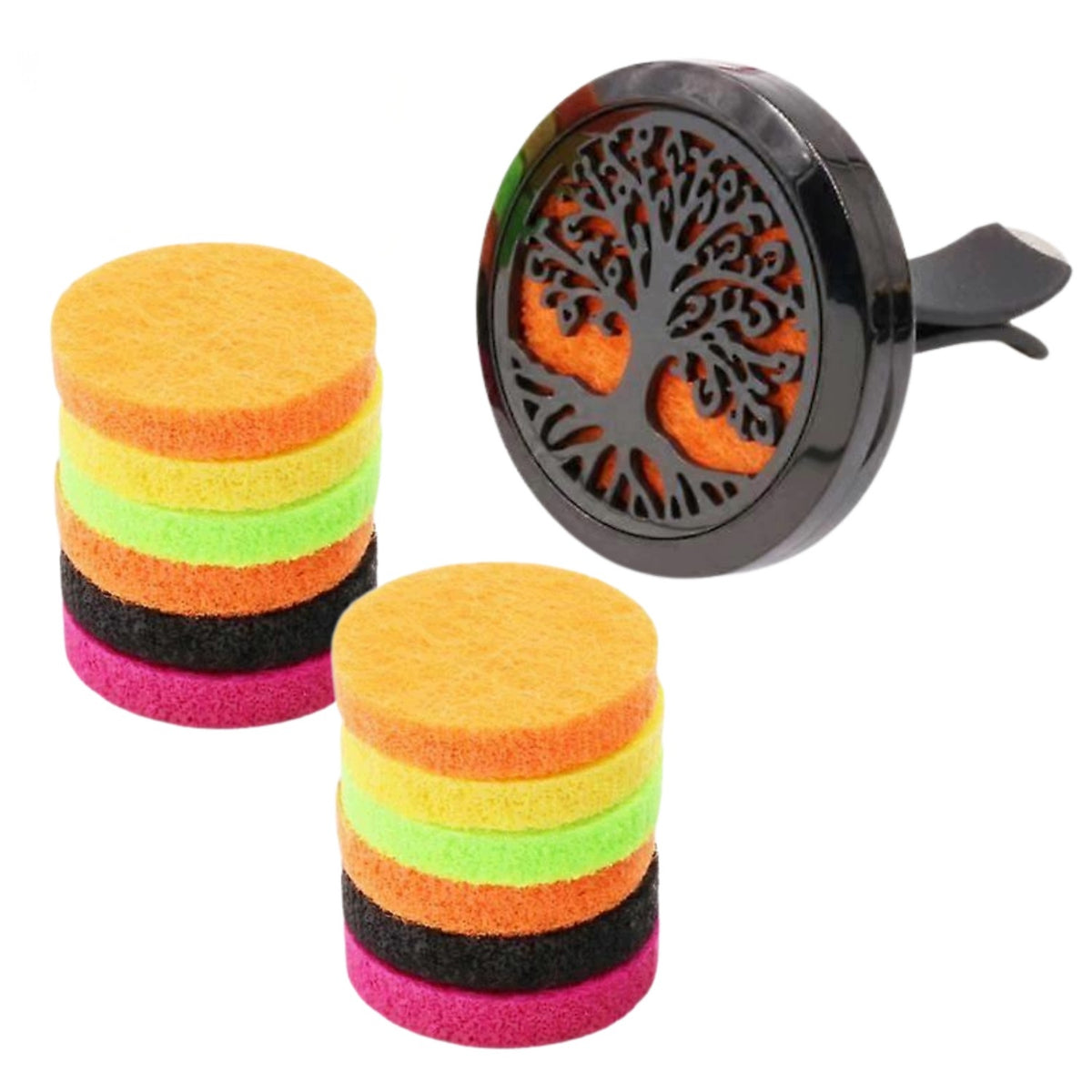Fragrance diffuser for car air supply clip stainless steel 30 mm black