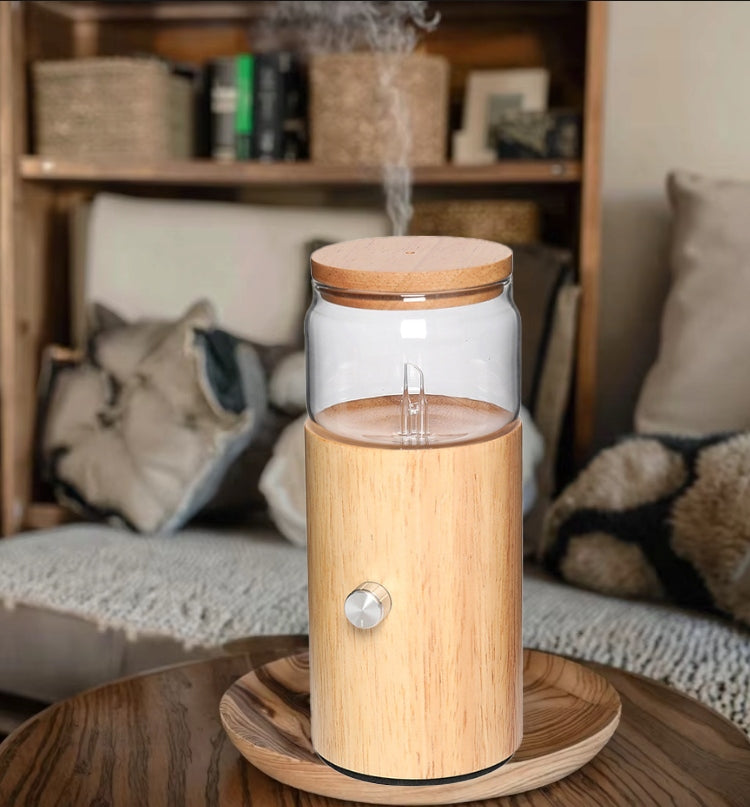 Fragrance diffuser for essential oils aromatherapy glass wood Prezen Manufacturer code MG006