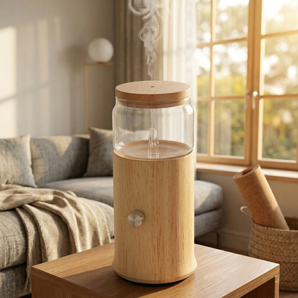 Fragrance diffuser for essential oils aromatherapy glass wood Prezen Medical device no