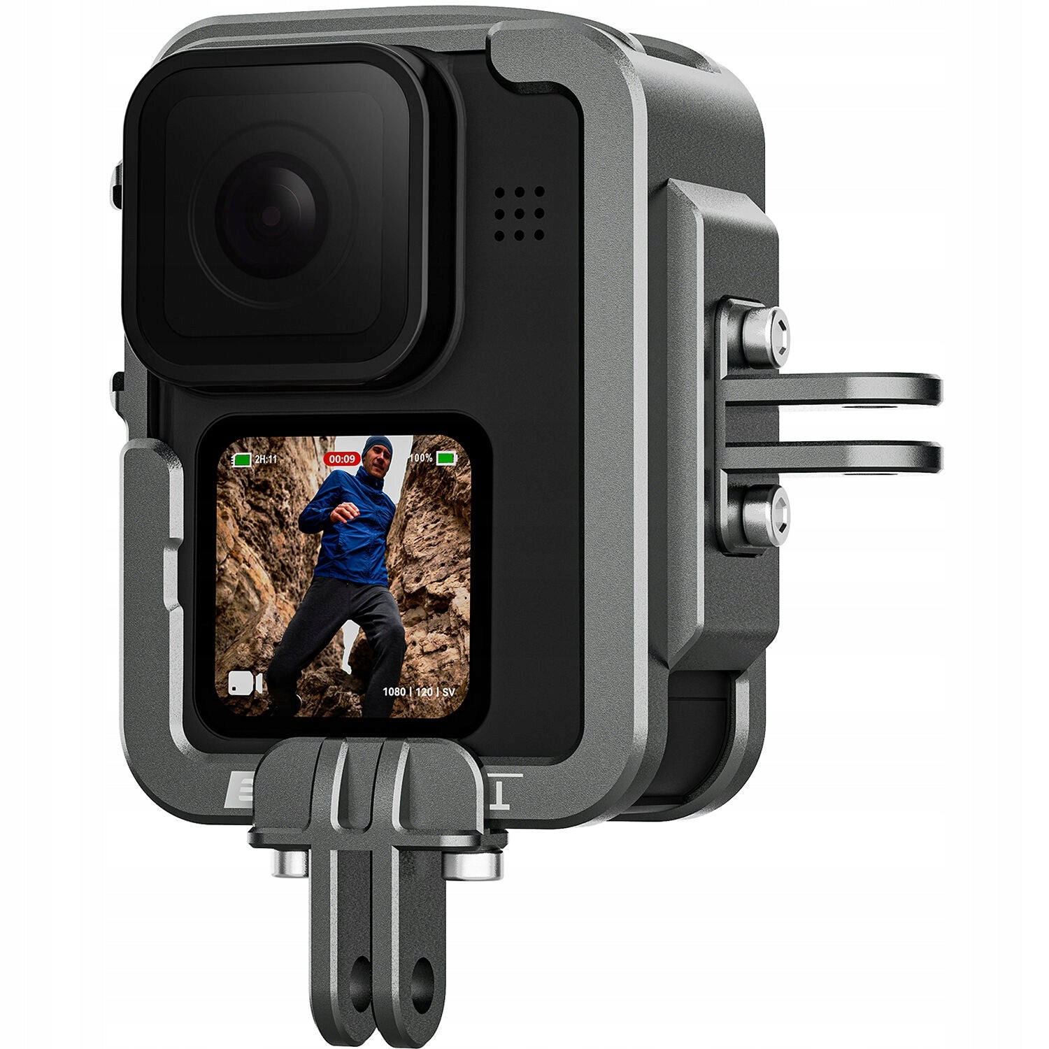 Frame Mount / Vertical + Level for GoPro HERO 9 10 11 12 BLACK Color gray