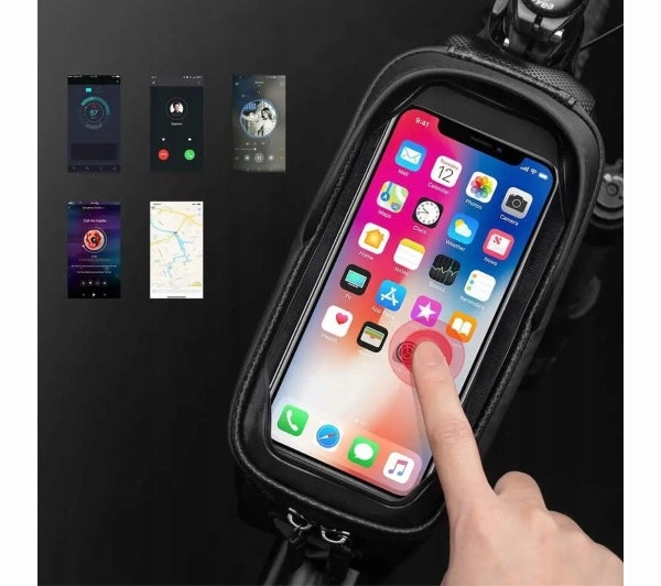 Frame Pouch RockBros B68-1 Waterproof for Phone Velcro Black Fastening velcro