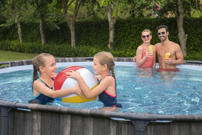 Frame pool Steel Pro MAX 427x107 Imitation Wood 14FT BESTWAY 5in1 + Volume 13030 l