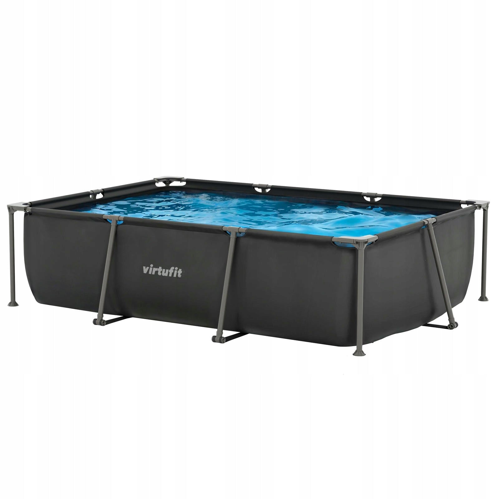 Frame pool VirtuFit rectangular 300x210 cm filter pump anthracite Height 66 cm