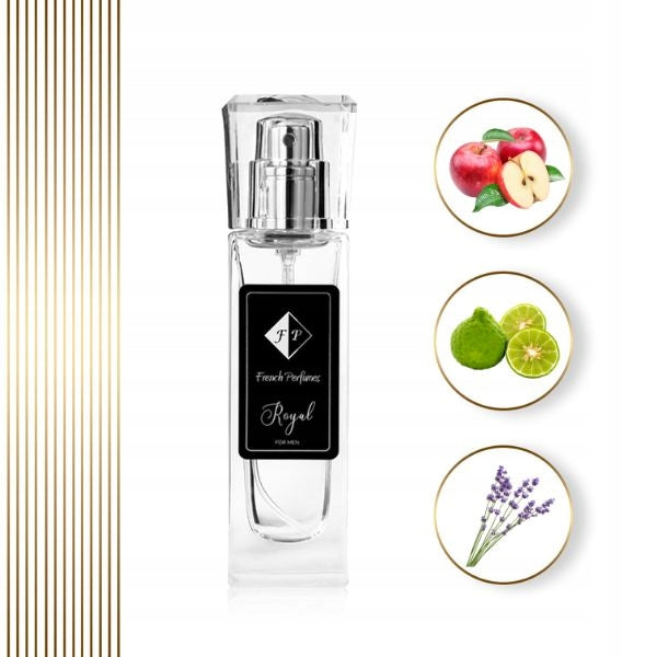 Francuskie Perfumy Royal Male Nr 210 - 35ml | Woody Perfumed Water Packaging status original