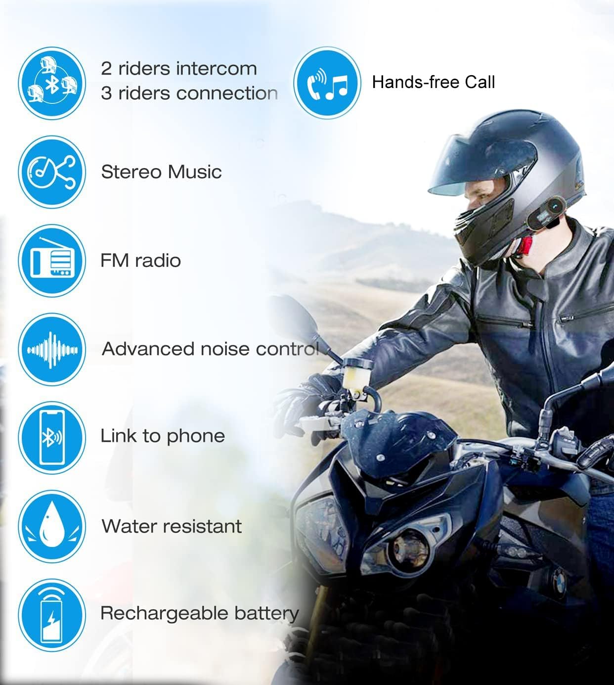 FreedConn TCOM-SC Intercom Bluetooth Headset for 2-3 People Packaging status original